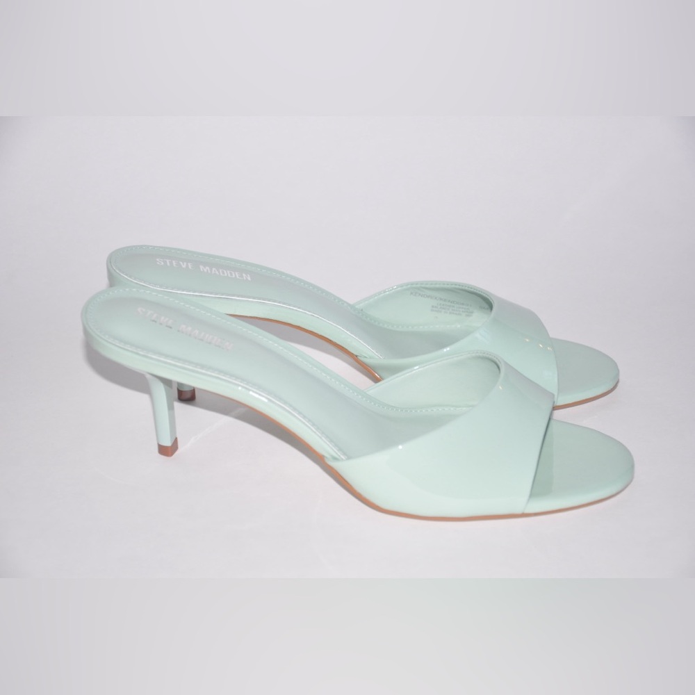 Steve Madden Kendrix Heels Size 9 Patent Leather Mule Sandal Heels New $110 - Picture 4 of 10